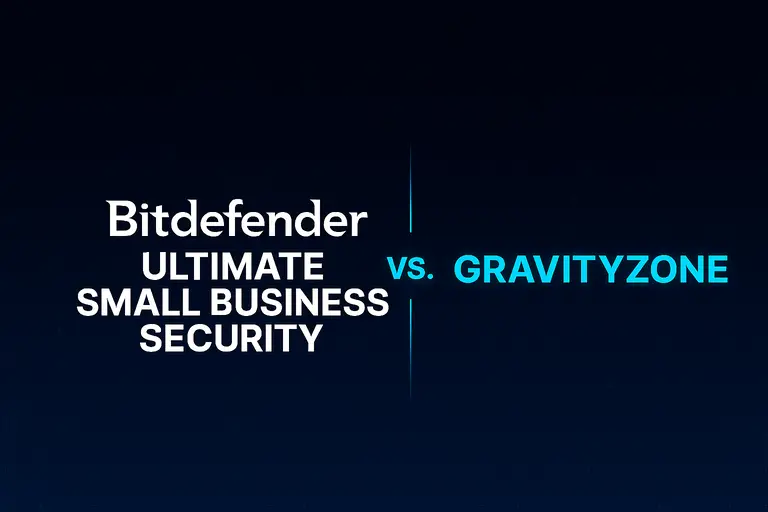 Bitdefender Ultimate Small Business Security vs GravityZone Image comparing Bitdefender Ultimate Small Business Security with GravityZone